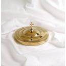 Communion Bread Plate Cover: Stainless Steel - Brass Color