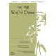 For All You've Done (Acc. CD)