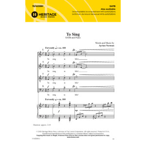 To Sing (SATB)